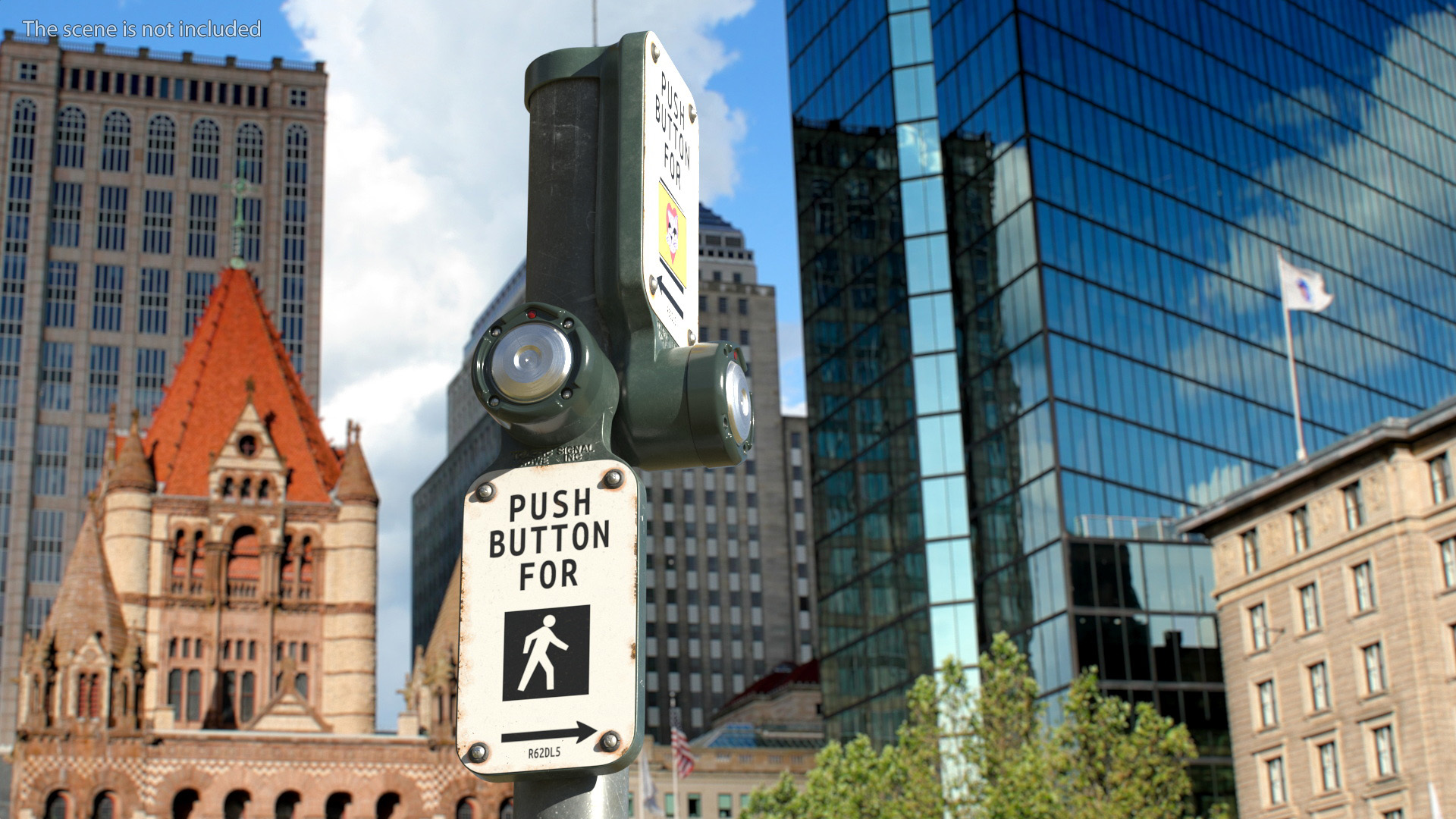 Crosswalk Button Dirty 3D