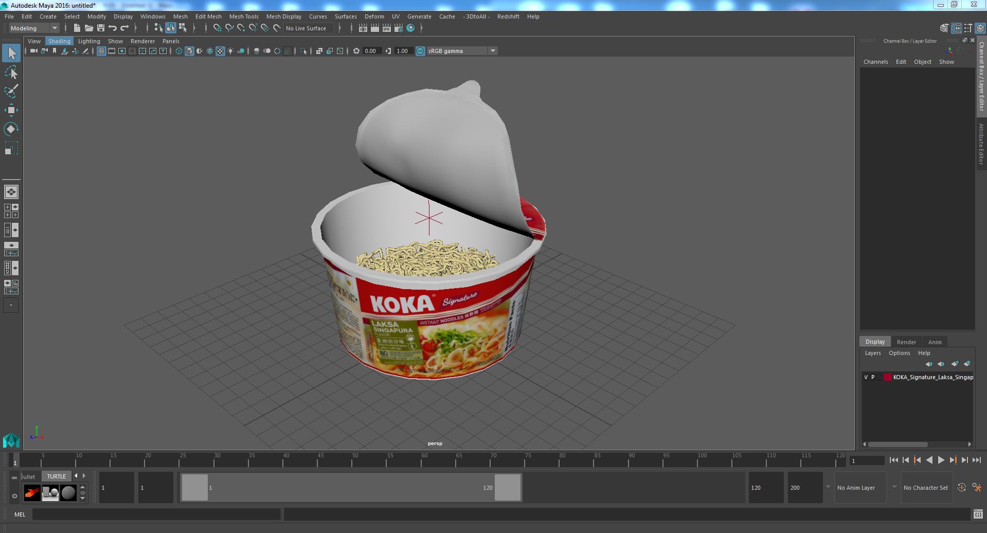 3D KOKA Signature Laksa Singapura Noodles Open Bowl model