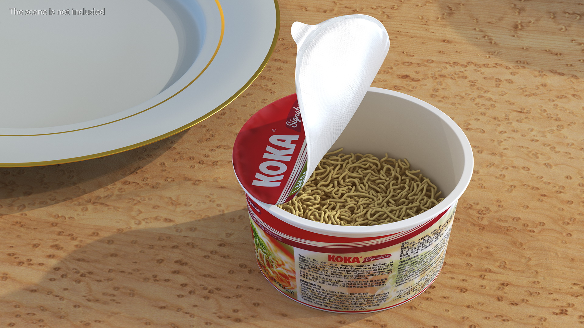 3D KOKA Signature Laksa Singapura Noodles Open Bowl model