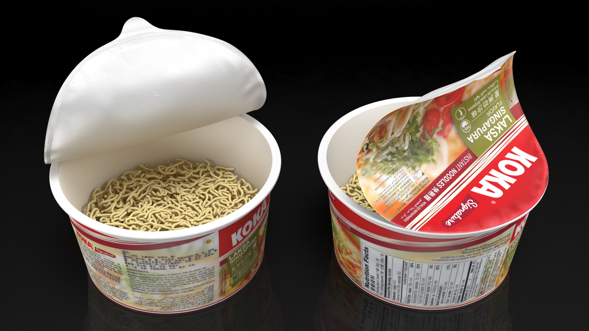 3D KOKA Signature Laksa Singapura Noodles Open Bowl model