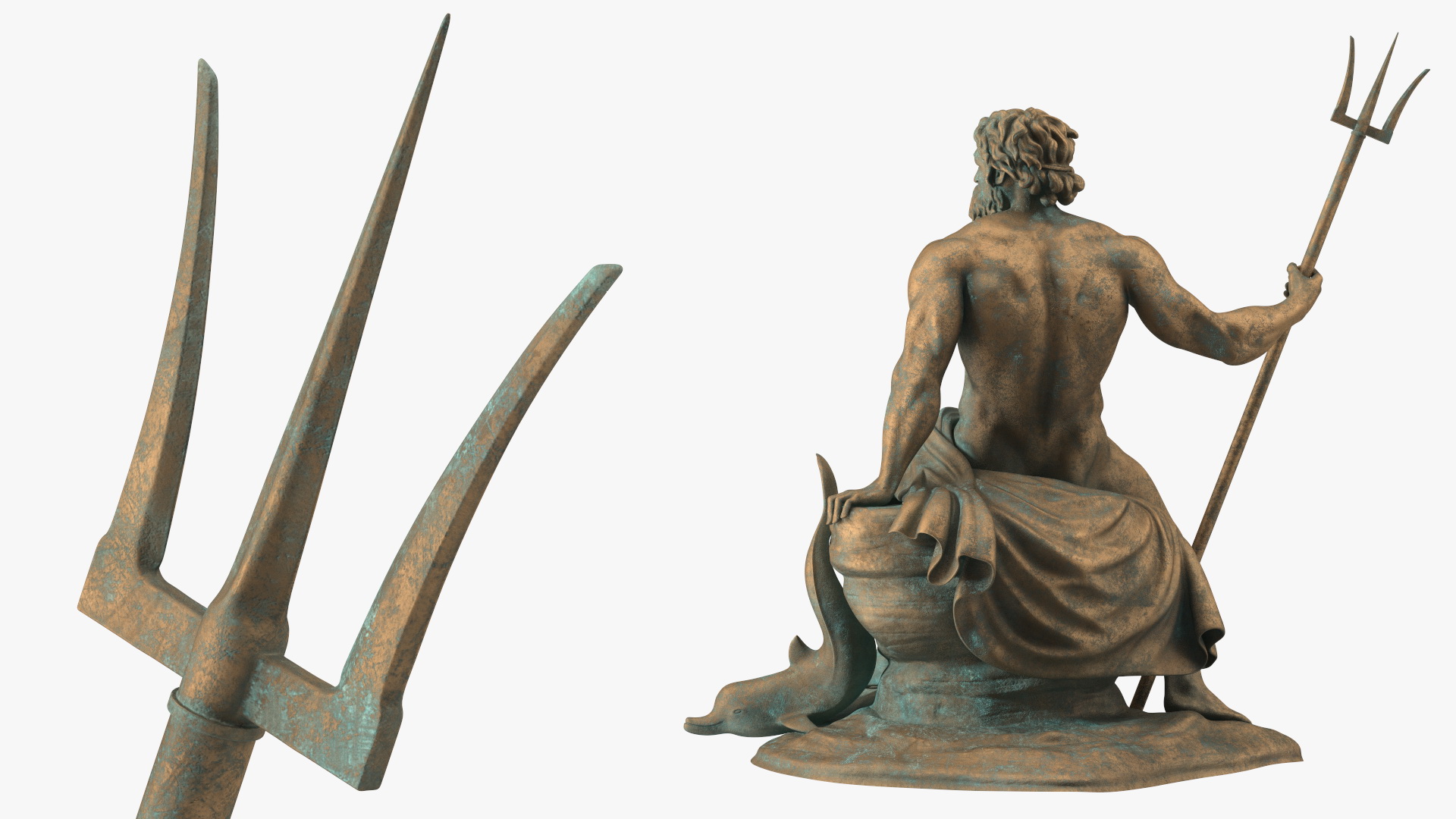 3D model Bronze Poseidon Sculpture