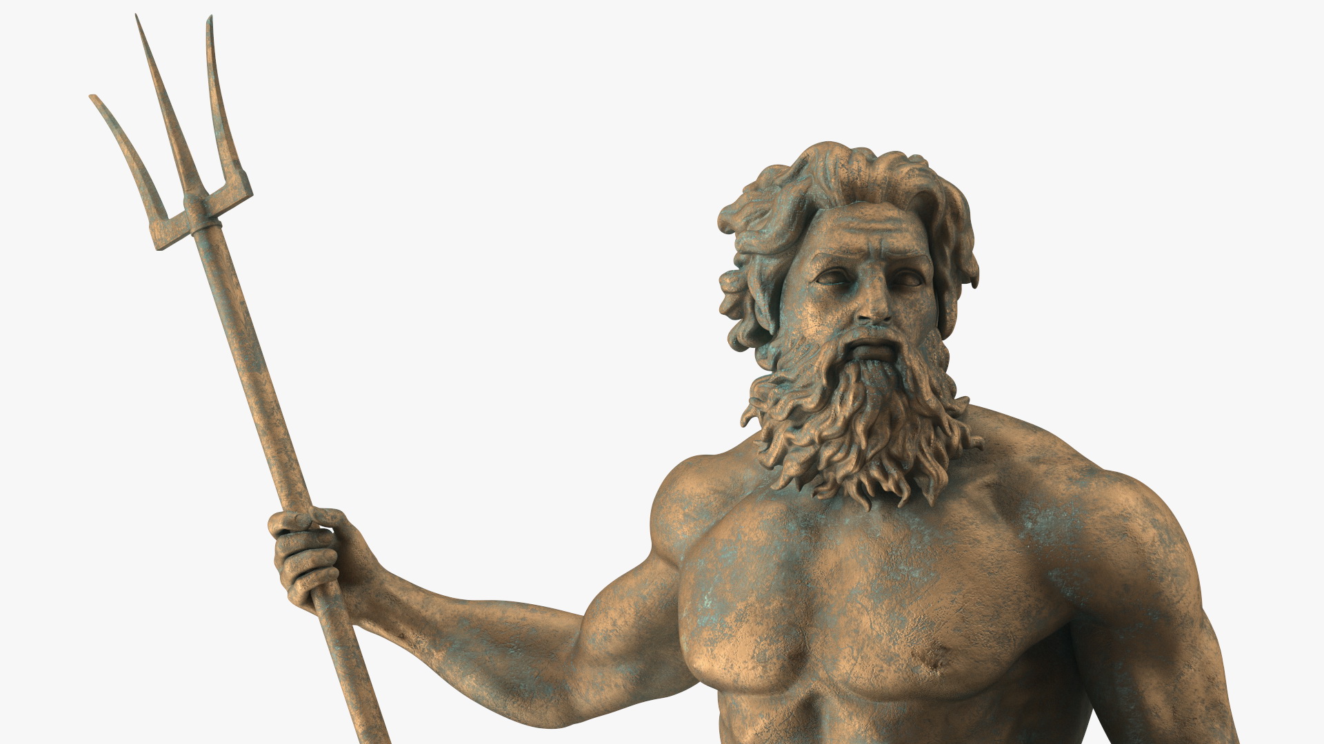 3D model Bronze Poseidon Sculpture