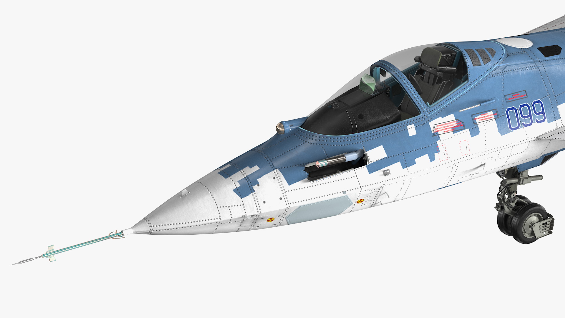 SU 57 Stealth Jet Fighter Pixel Camouflage Rigged 3D model