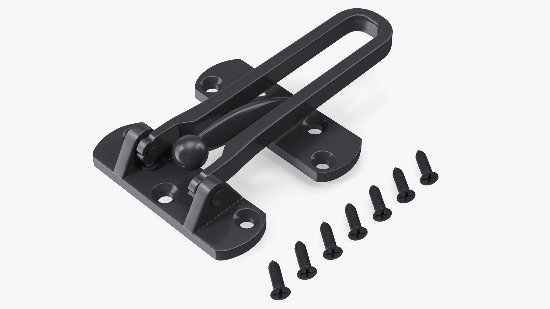 3D Security Door Latch Guard Black