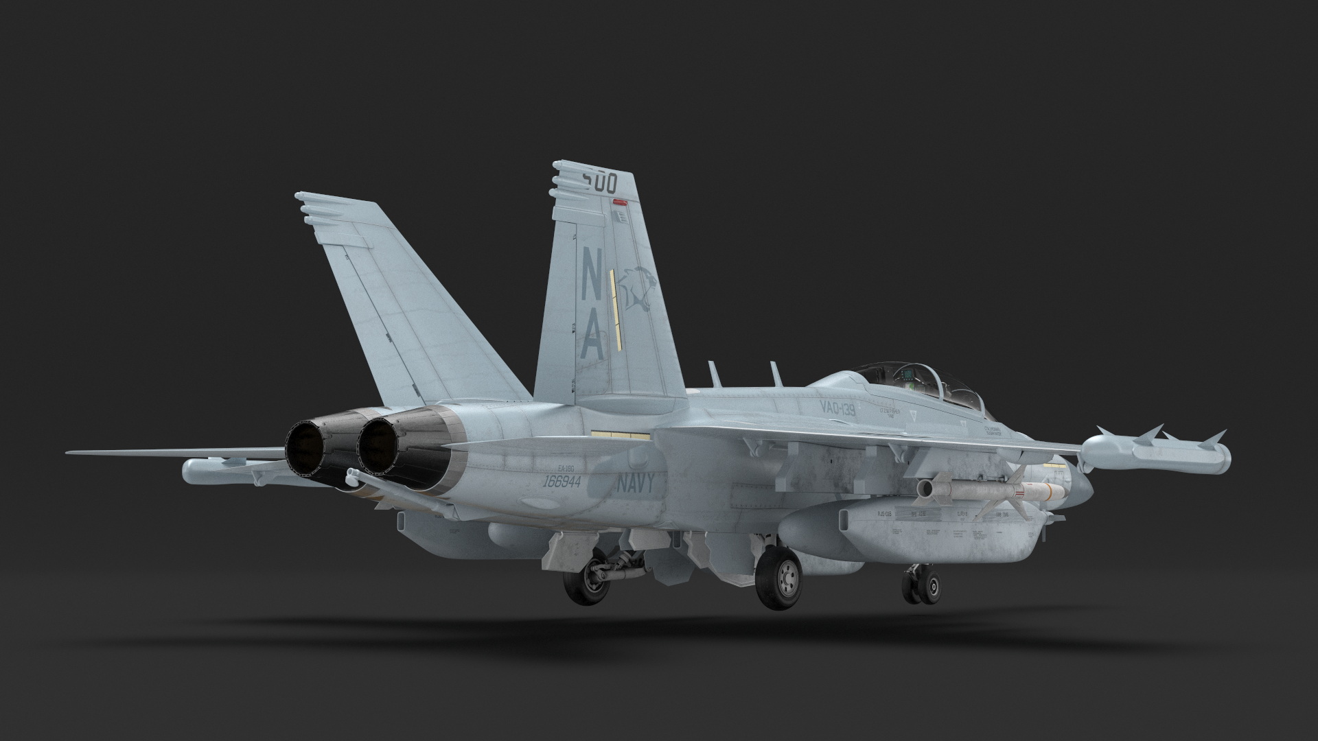 3D Fighter Jet Boeing EA 18G with Pilot