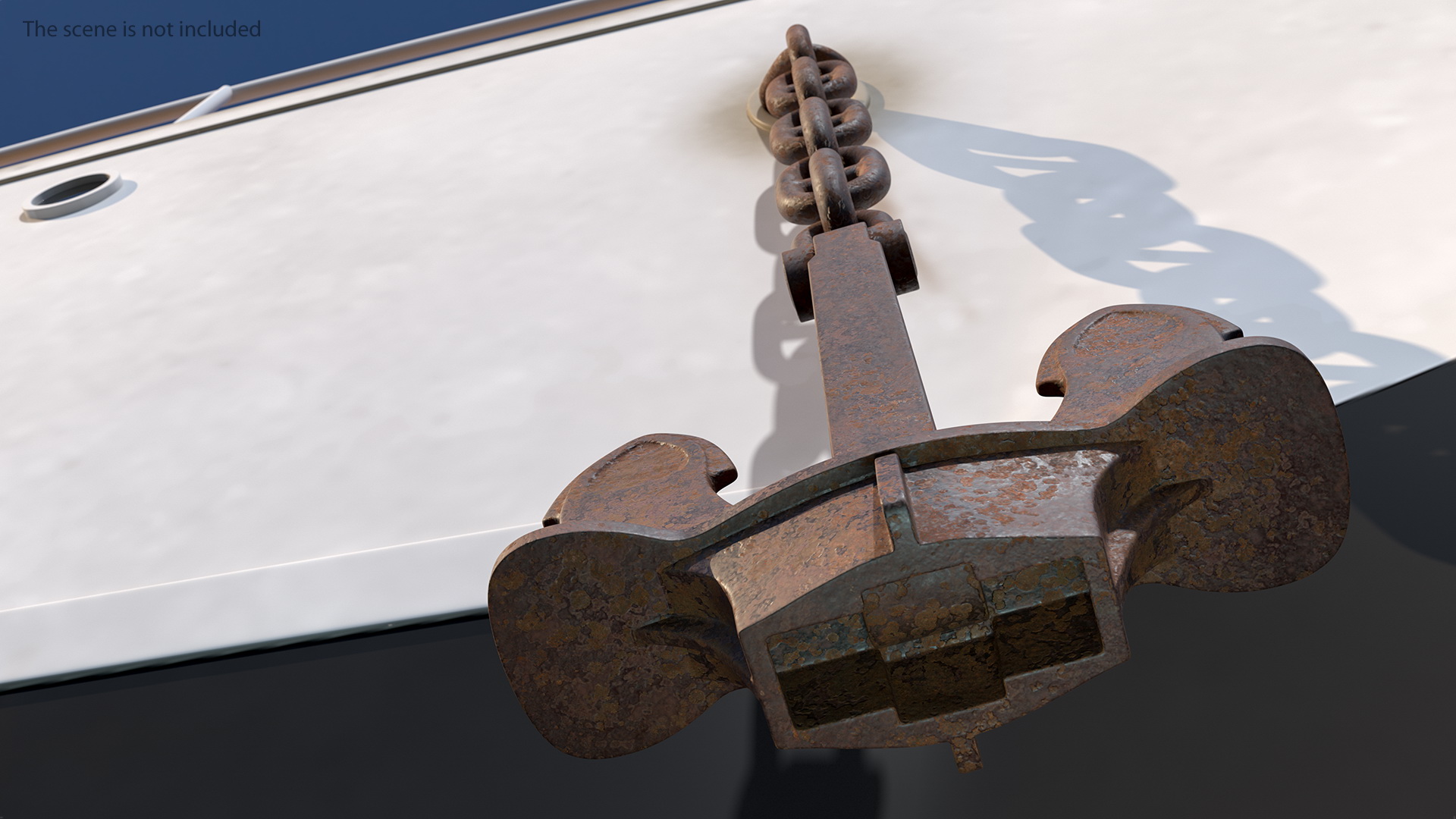 3D Rusty Marine Anchor Windlass model