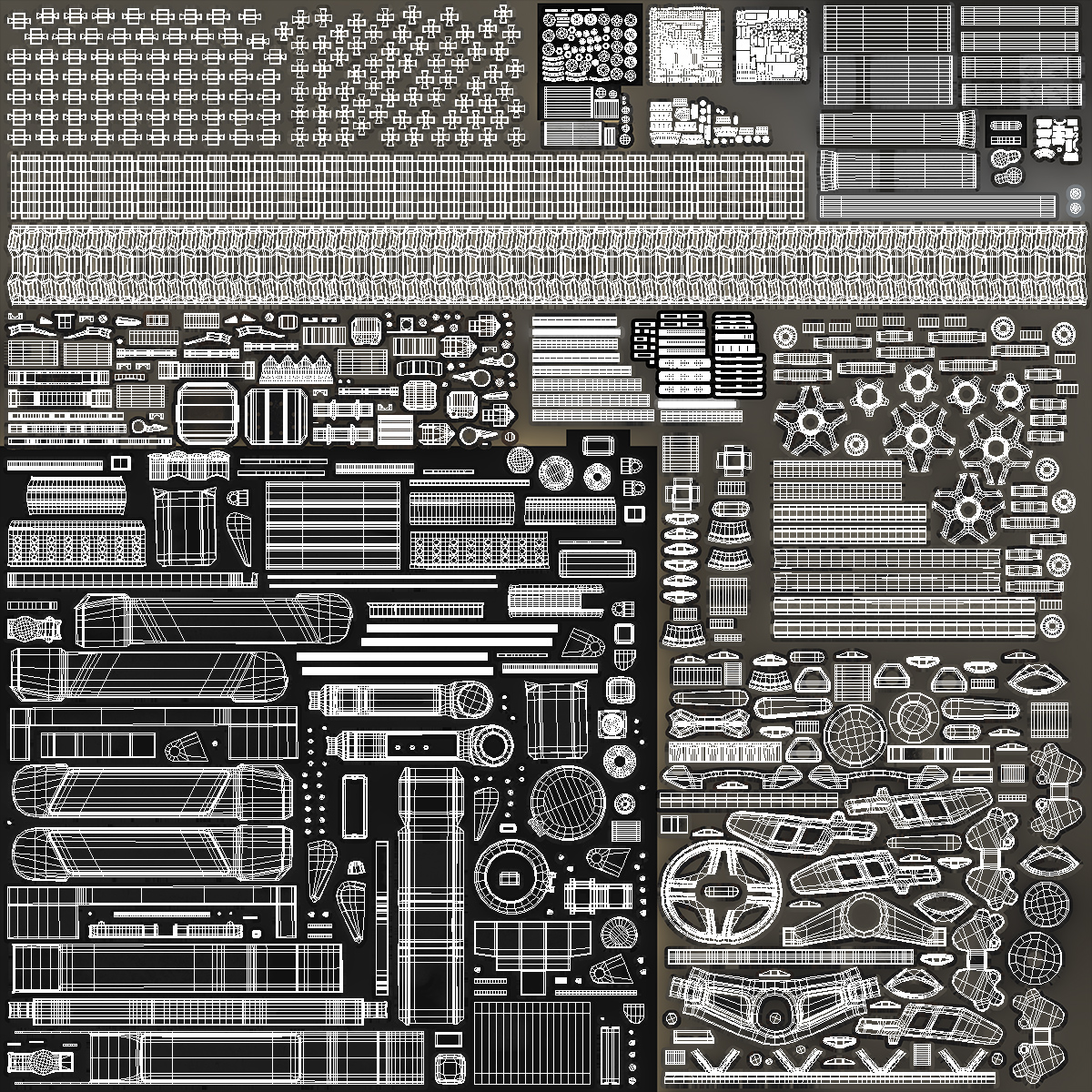 Old Multifunctional Robotic System Black Rigged 3D