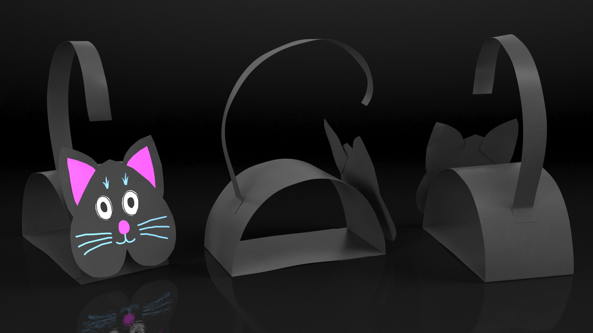 Craft Paper Toy Cat 3D model