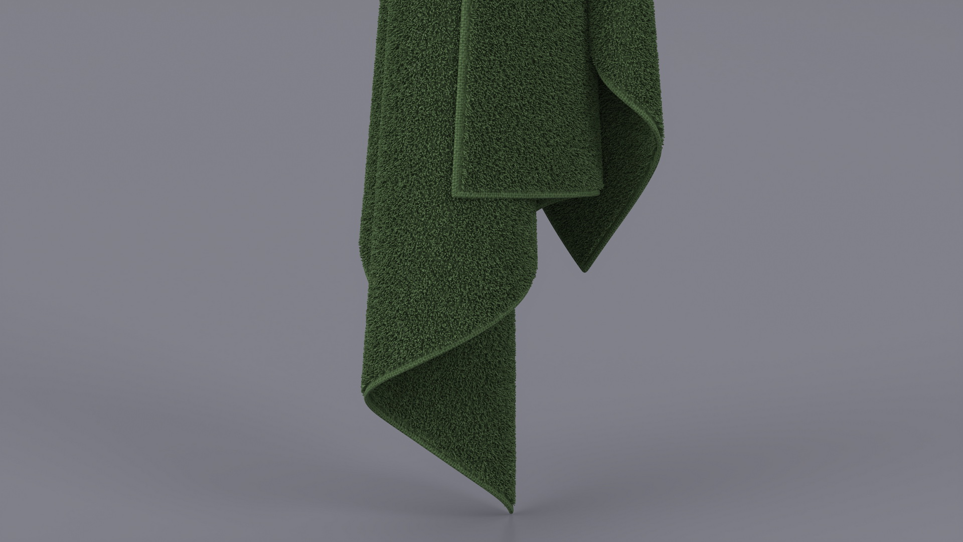 3D Green Bath Towel Hanging Fur model