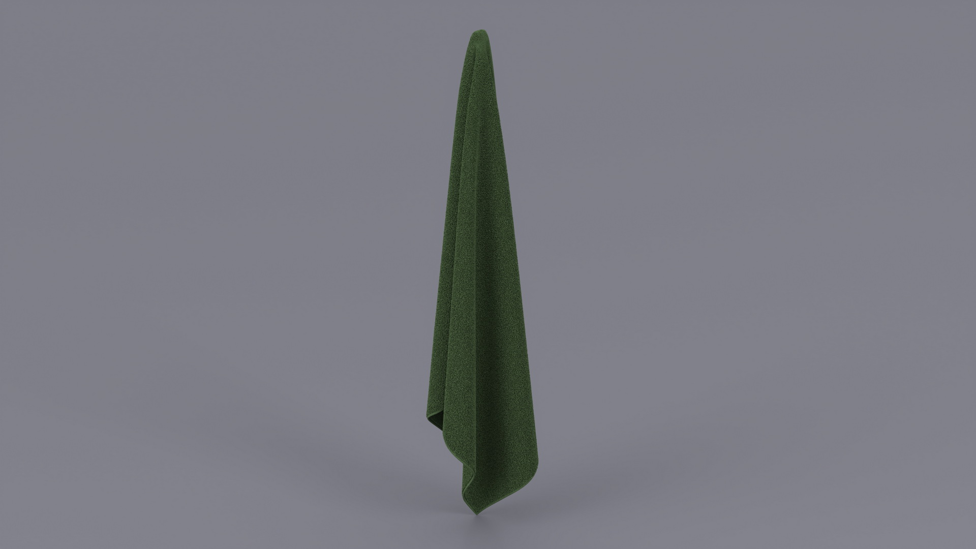 3D Green Bath Towel Hanging Fur model