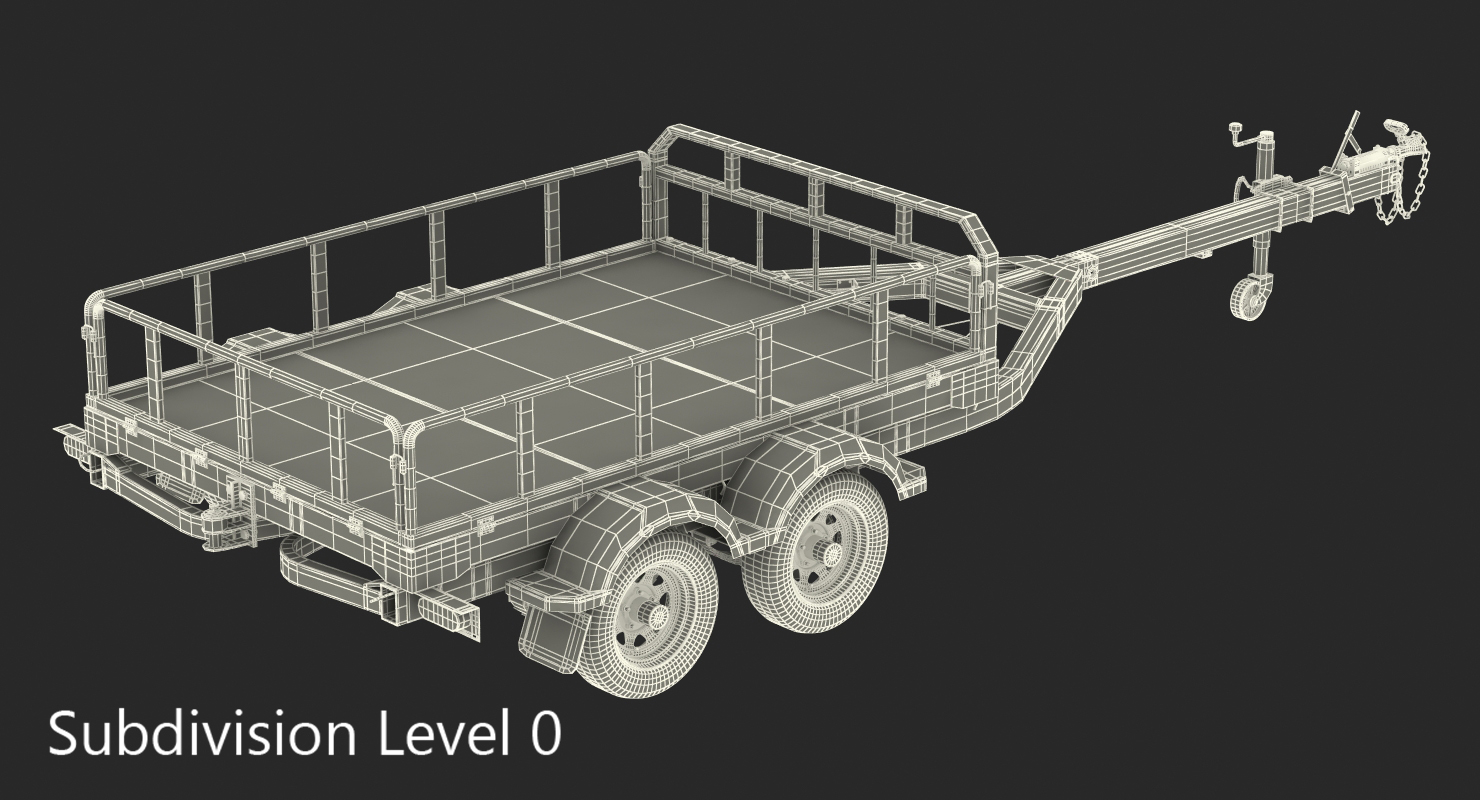 Double Axle Trailer 3D model