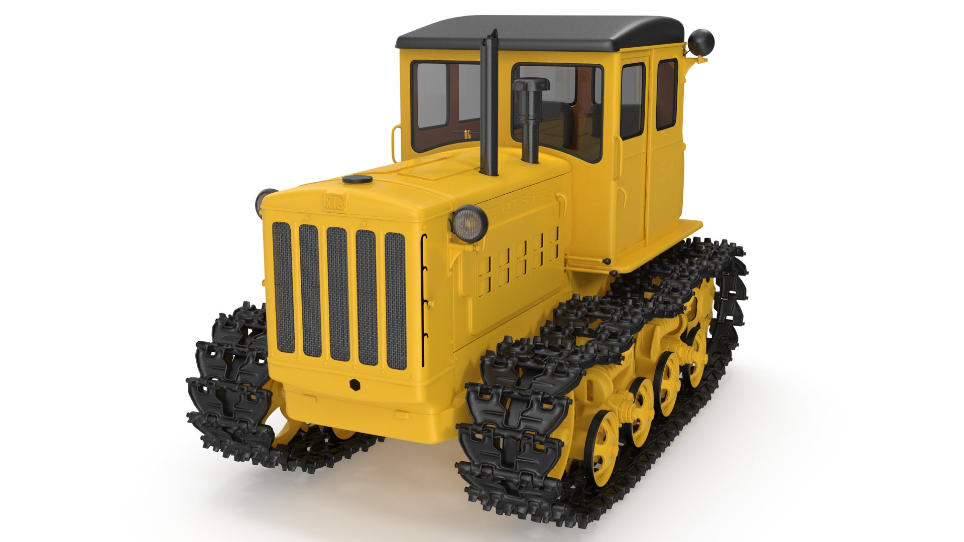 3D model Old Soviet Tractor Caterpillar