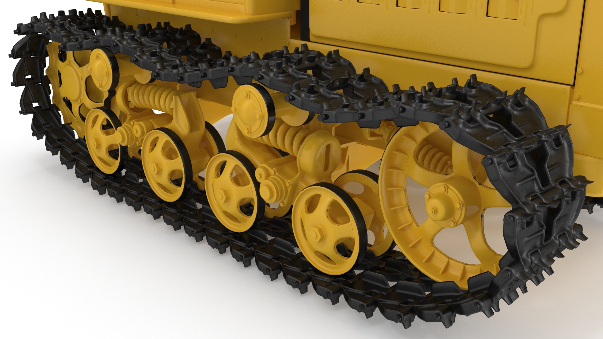 3D model Old Soviet Tractor Caterpillar