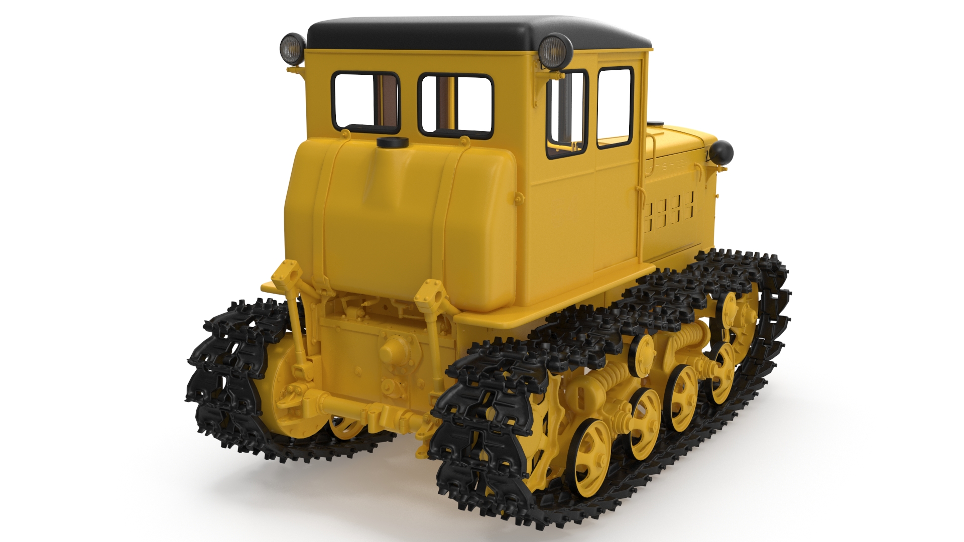 3D model Old Soviet Tractor Caterpillar