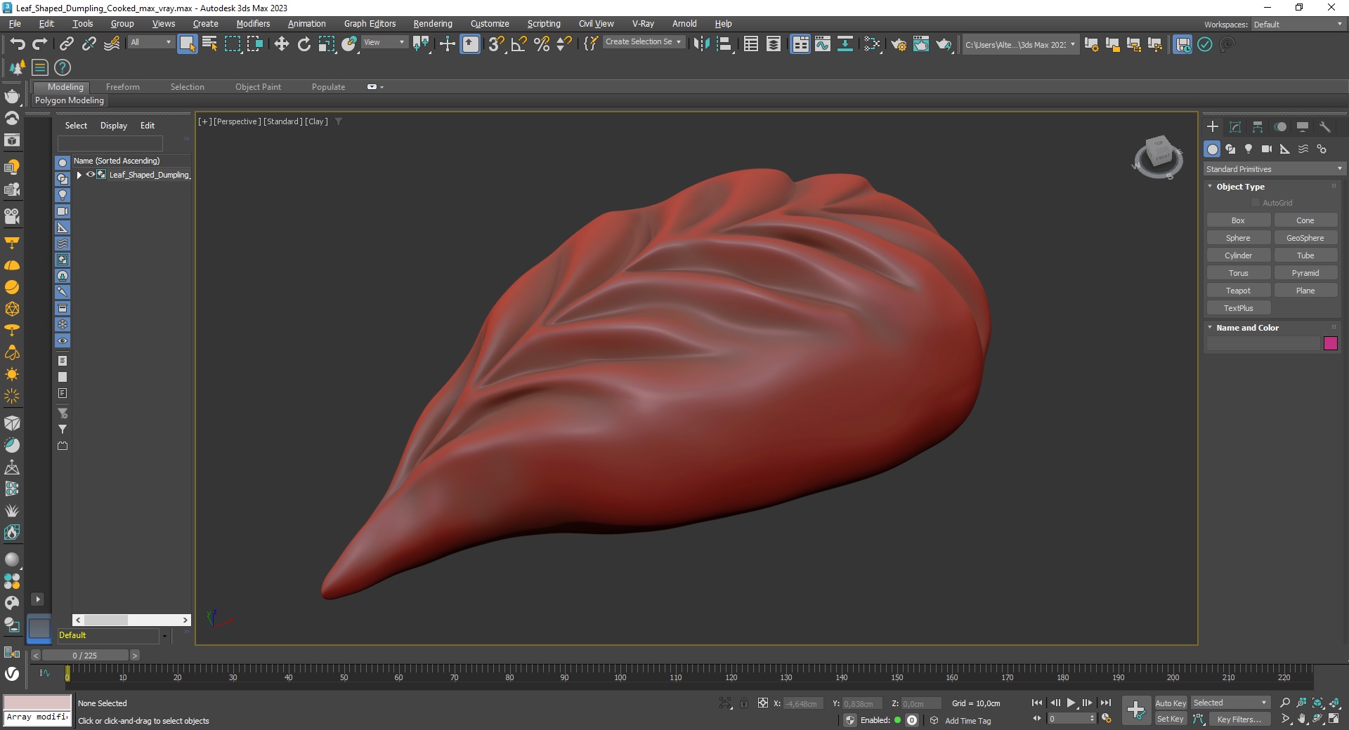 3D model Leaf Shaped Dumpling Cooked for 3D Print