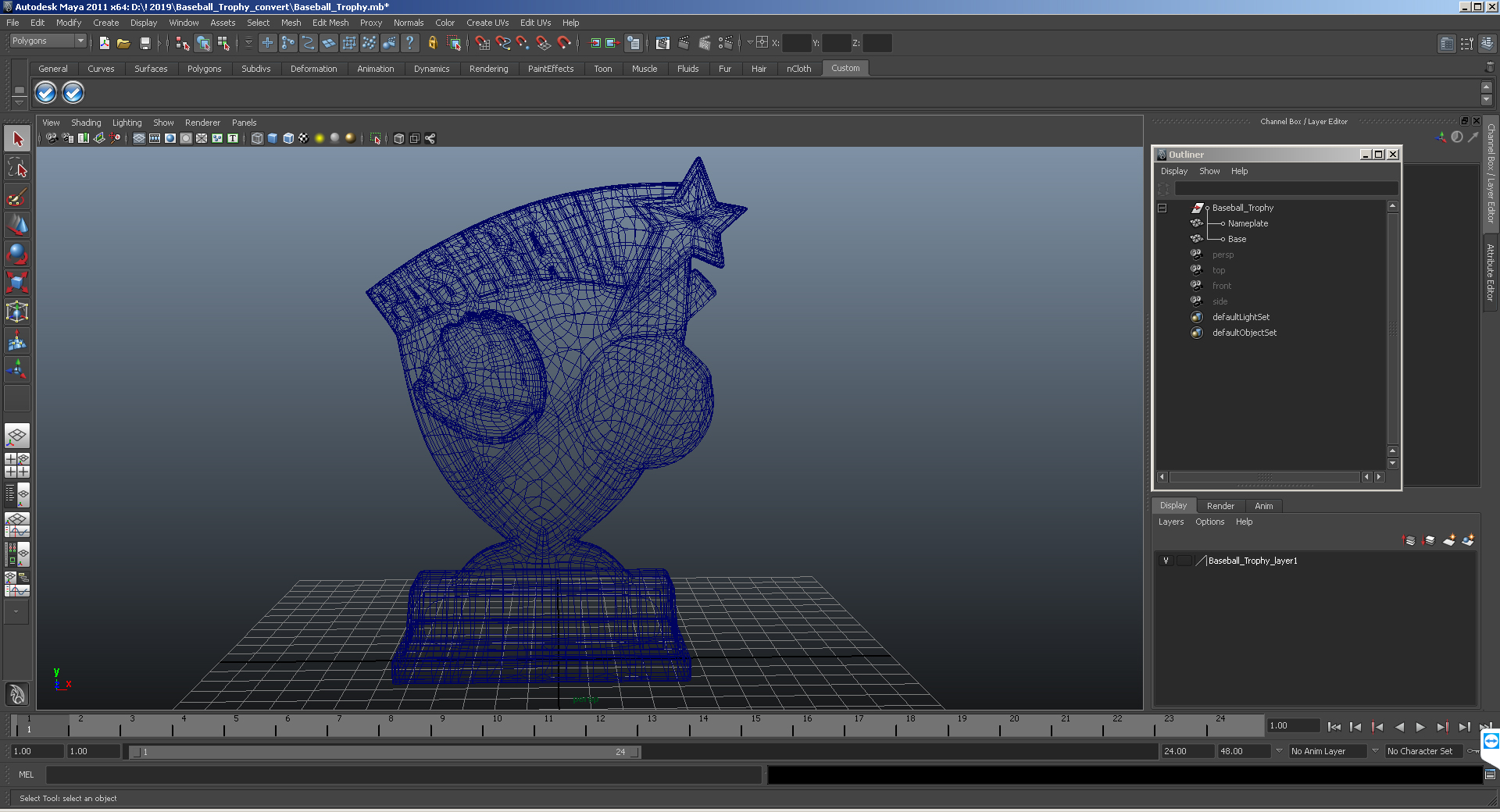 3D model Baseball Trophy