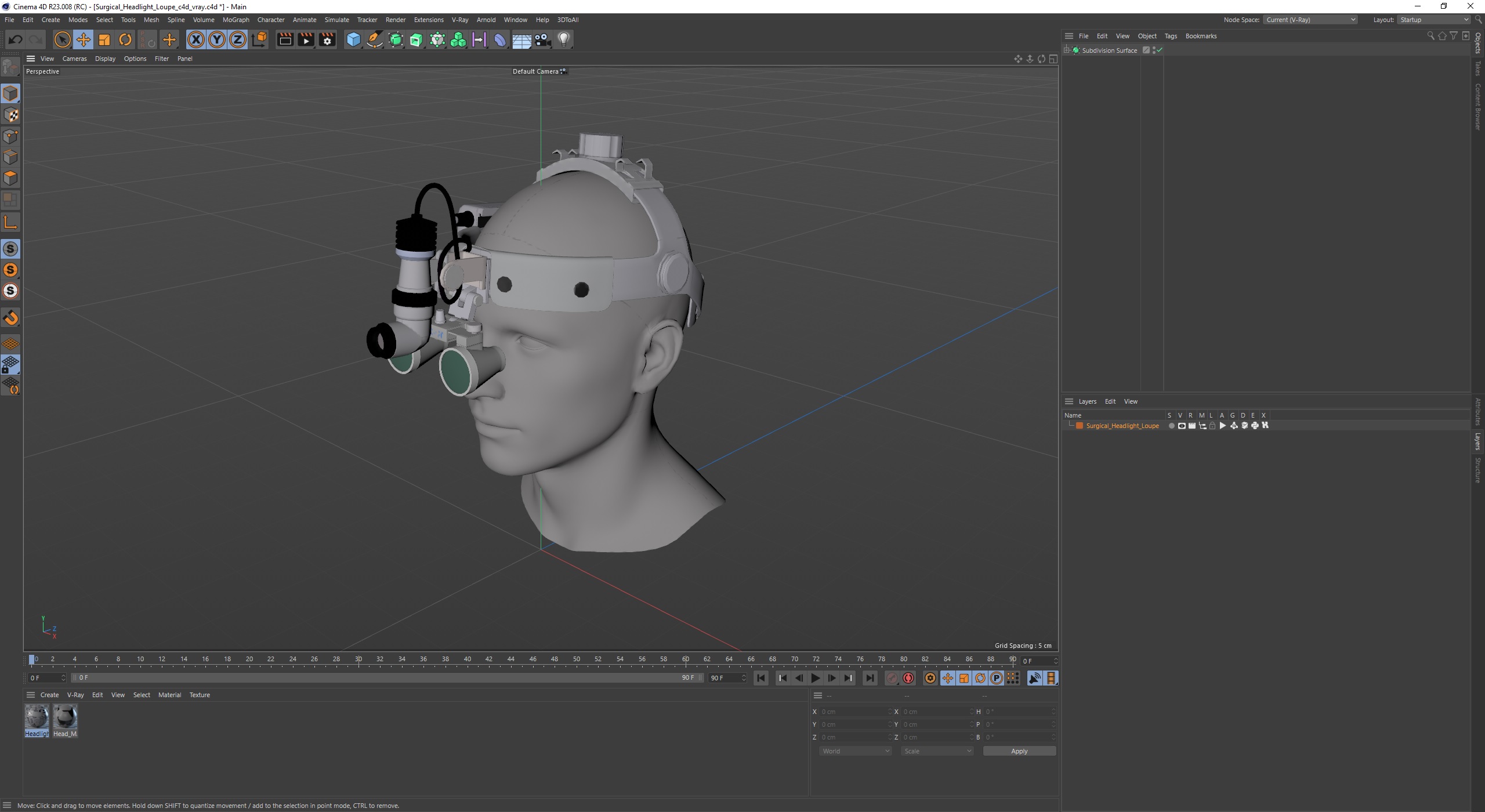 Surgical Headlight Loupe 3D model