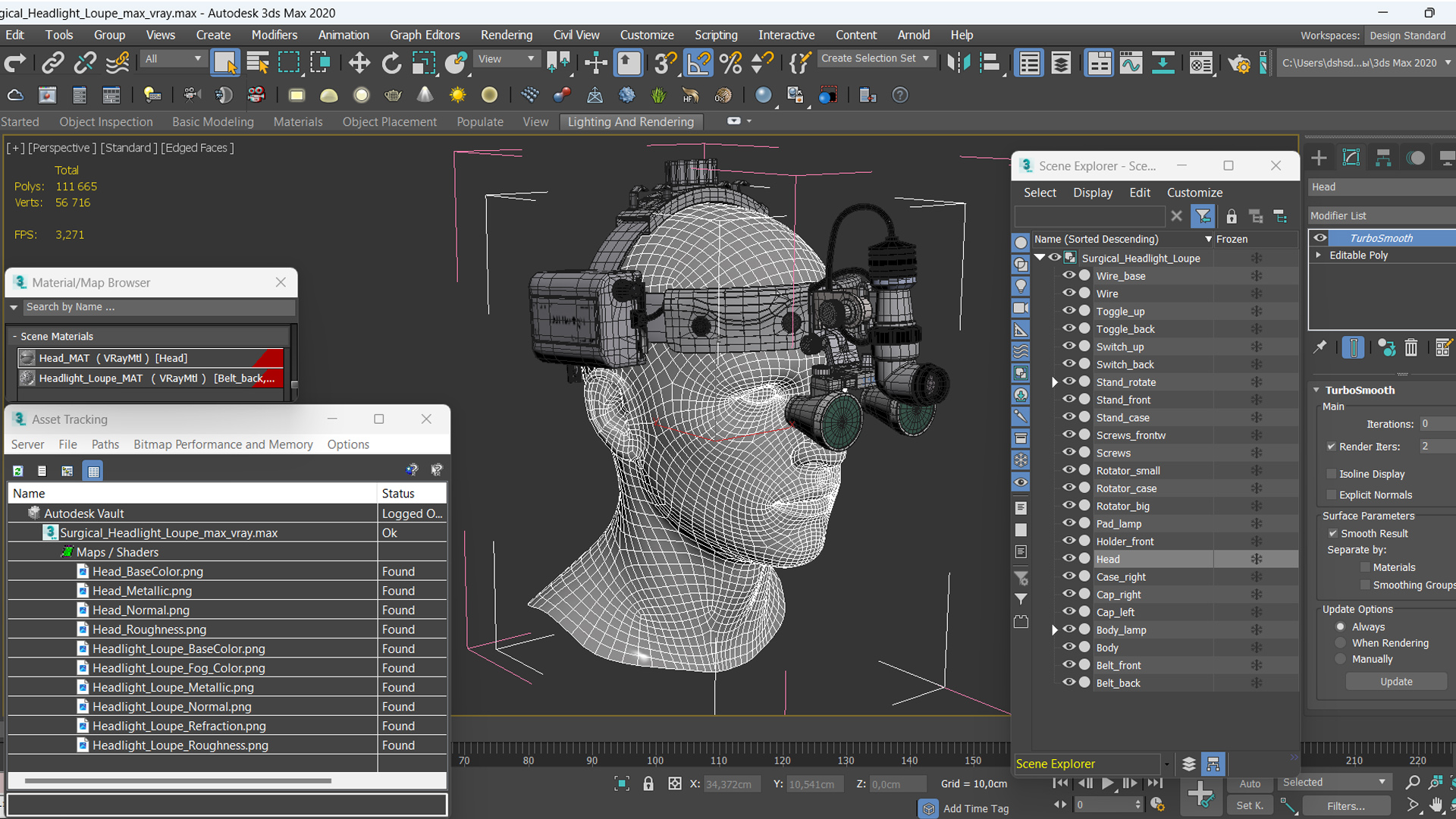 Surgical Headlight Loupe 3D model