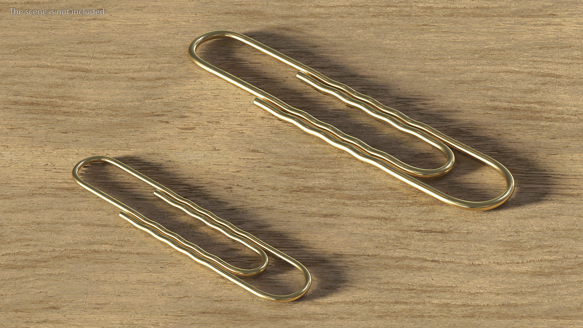 3D Paper Clip Wavy Shape Gold