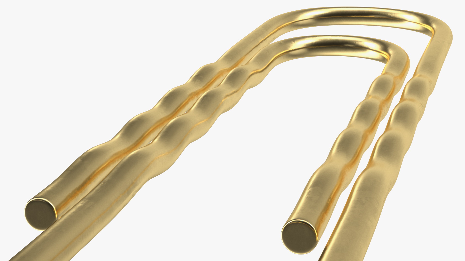 3D Paper Clip Wavy Shape Gold