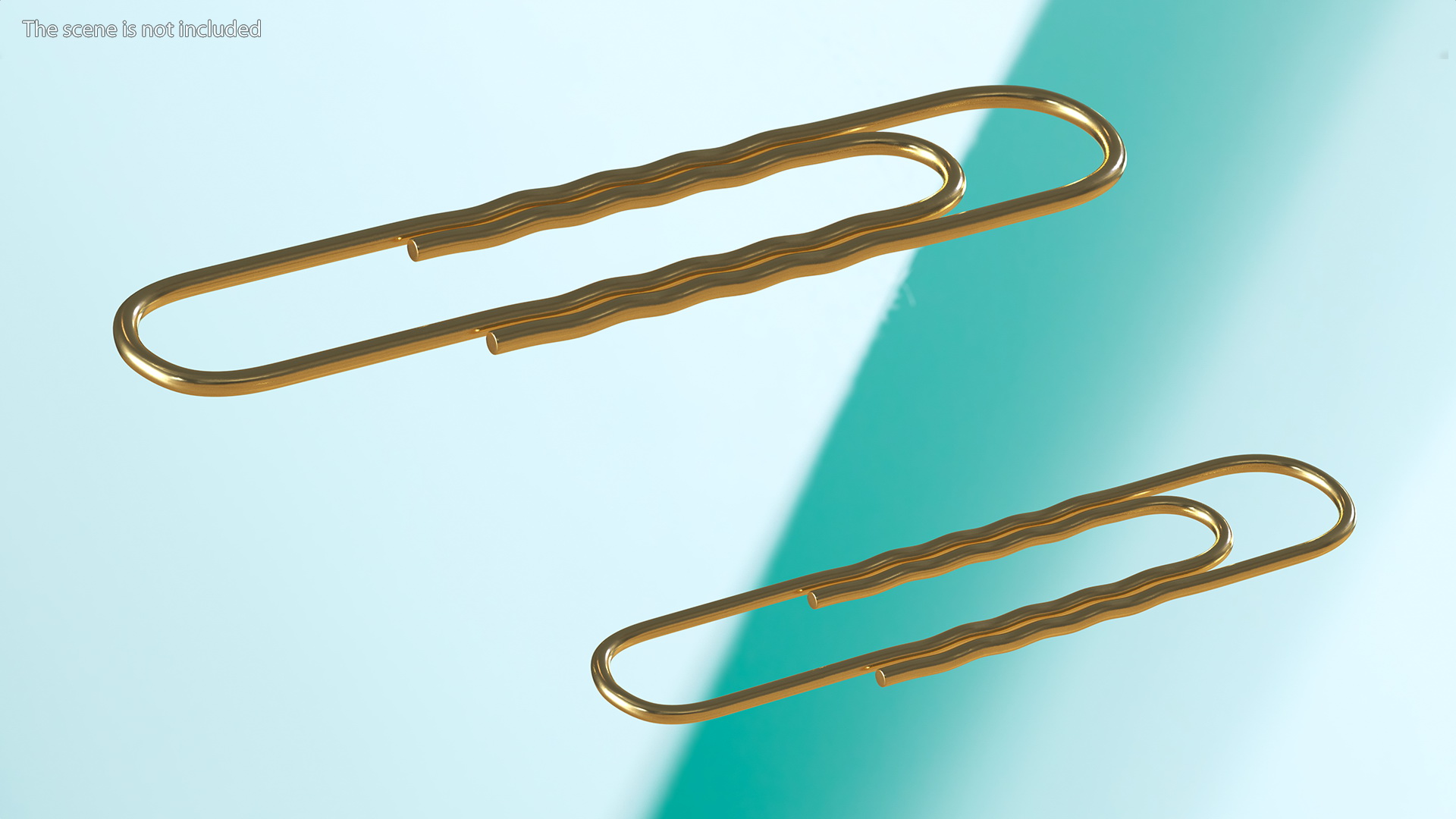 3D Paper Clip Wavy Shape Gold