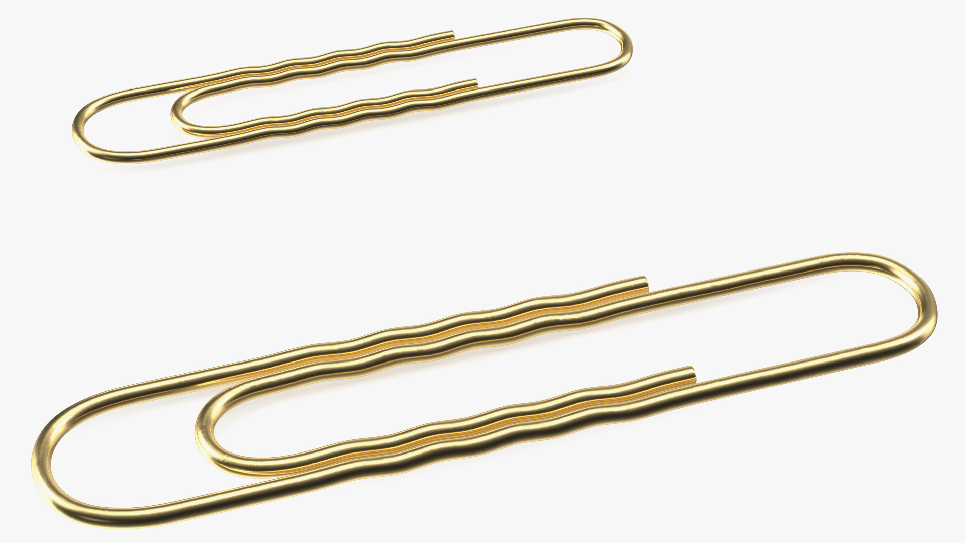 3D Paper Clip Wavy Shape Gold