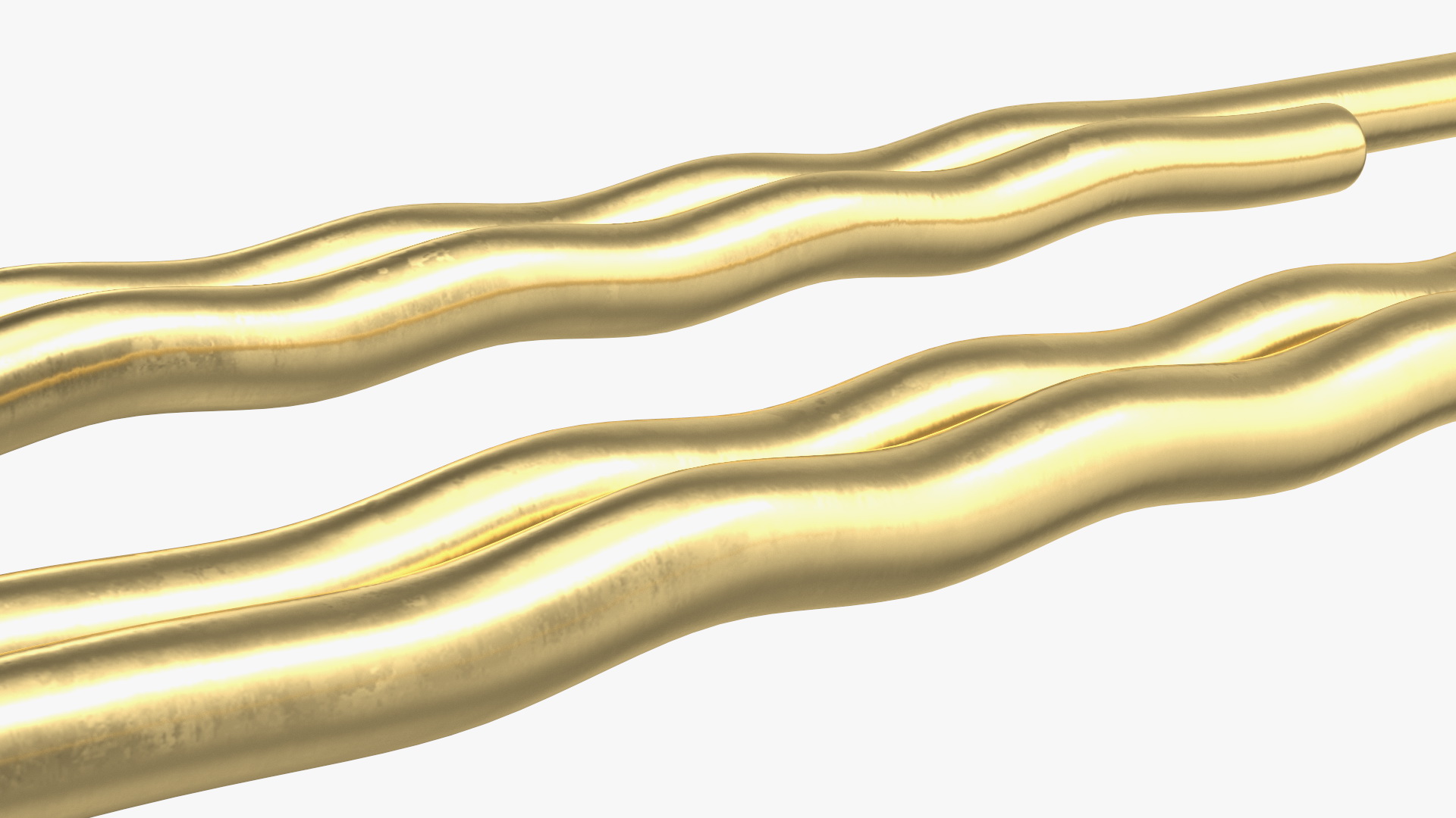 3D Paper Clip Wavy Shape Gold