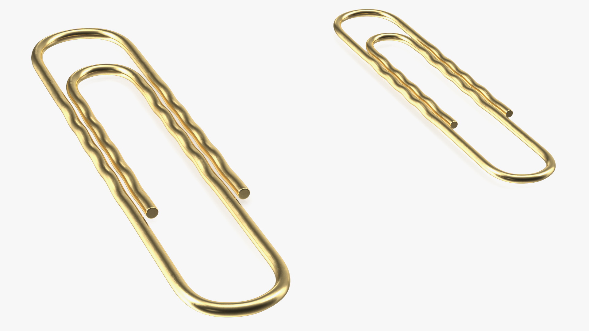 3D Paper Clip Wavy Shape Gold