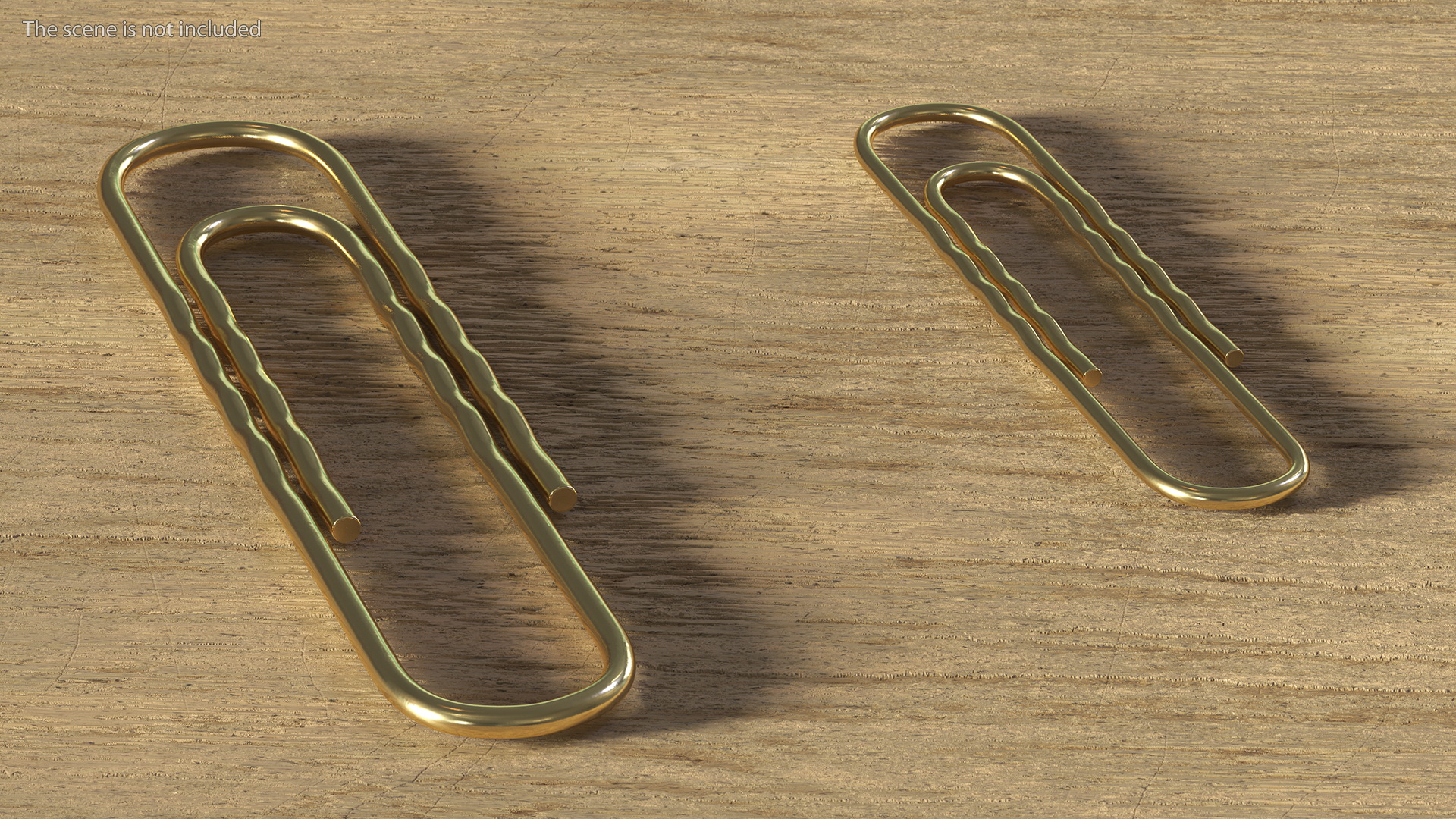 3D Paper Clip Wavy Shape Gold