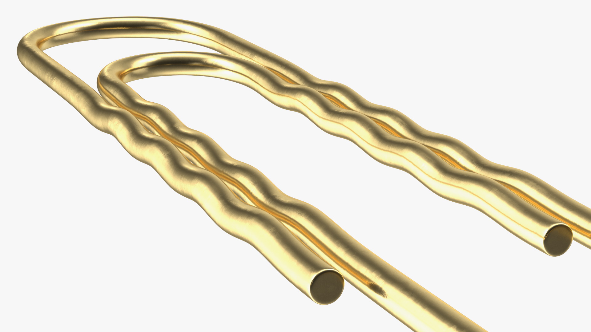 3D Paper Clip Wavy Shape Gold