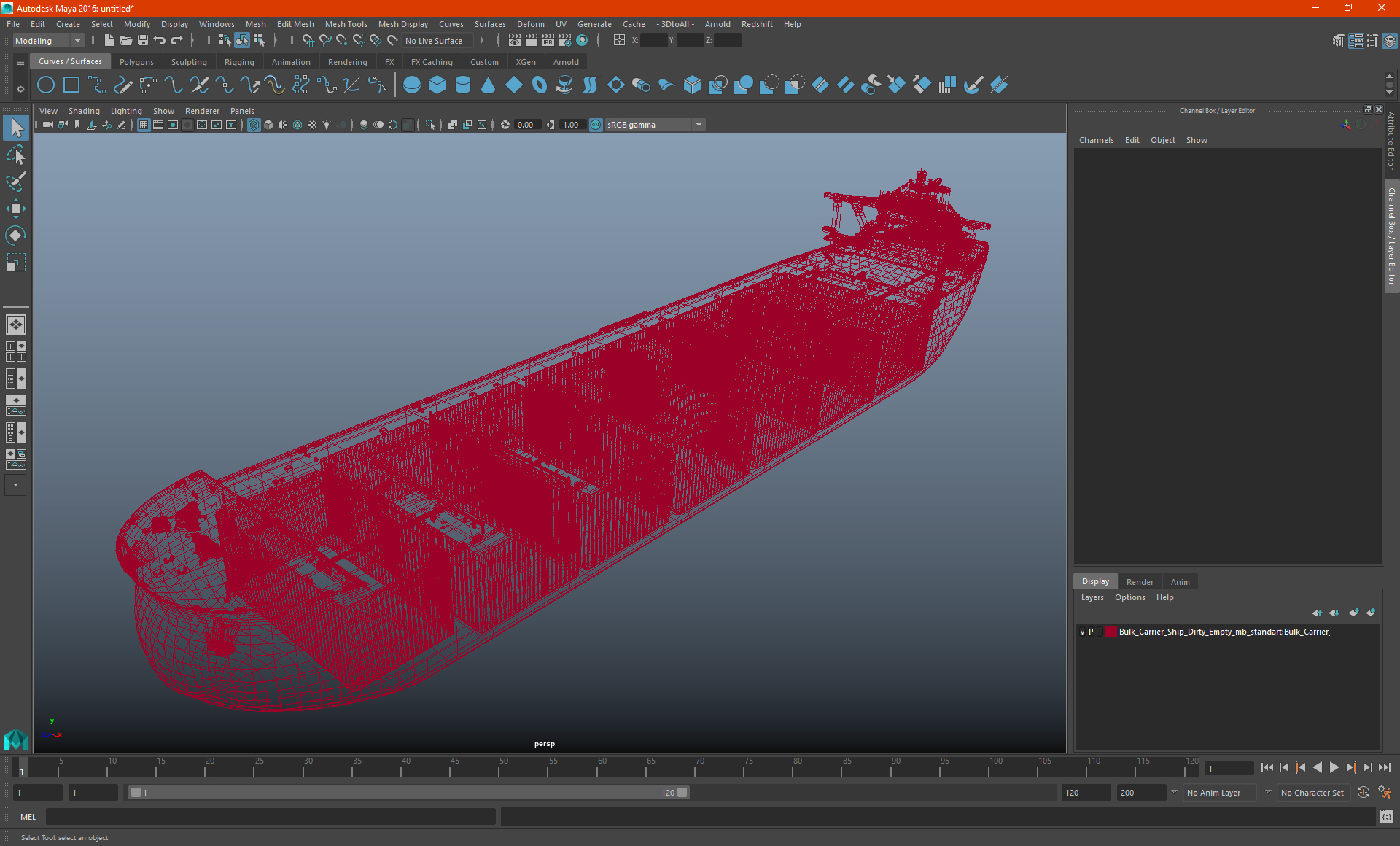 3D Bulk Carrier Ship Empty model