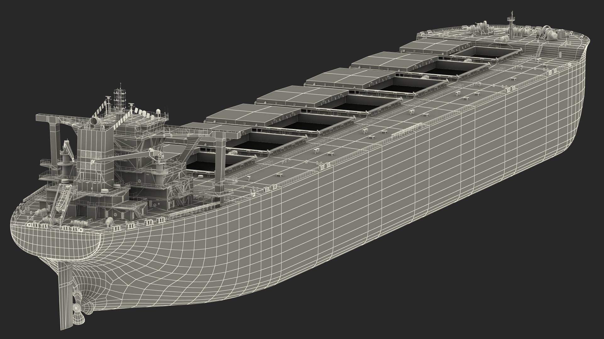 3D Bulk Carrier Ship Empty model