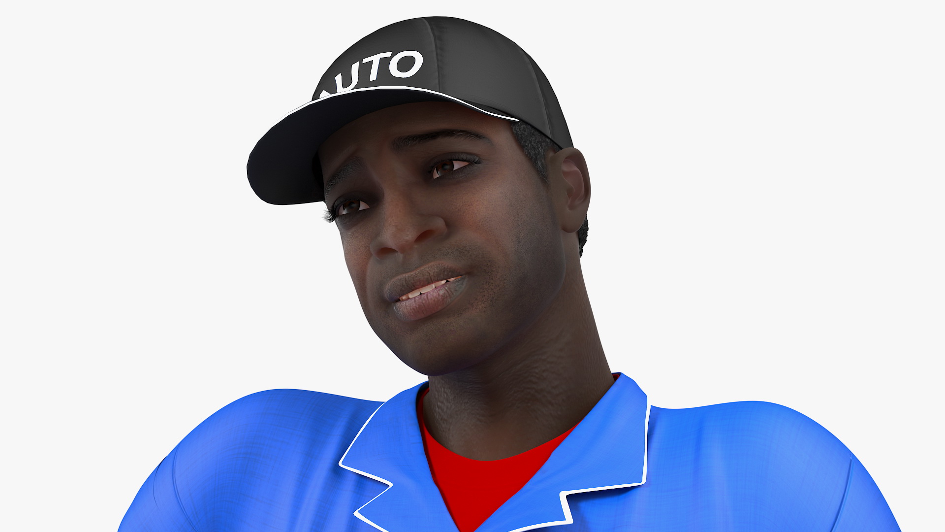 Dark Skin Black Auto Mechanic 3D model