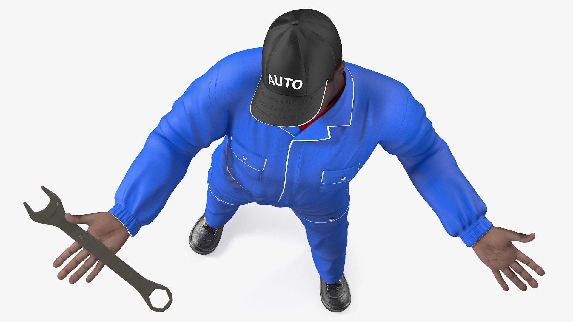 Dark Skin Black Auto Mechanic 3D model