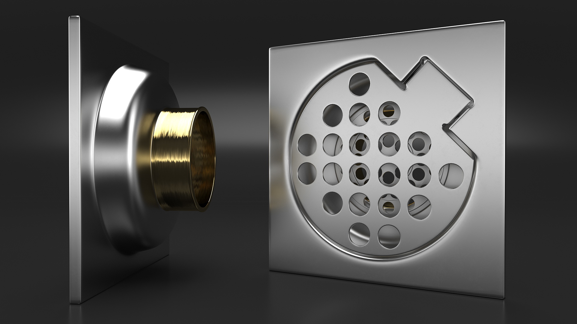 3D Steel Shower Drain model