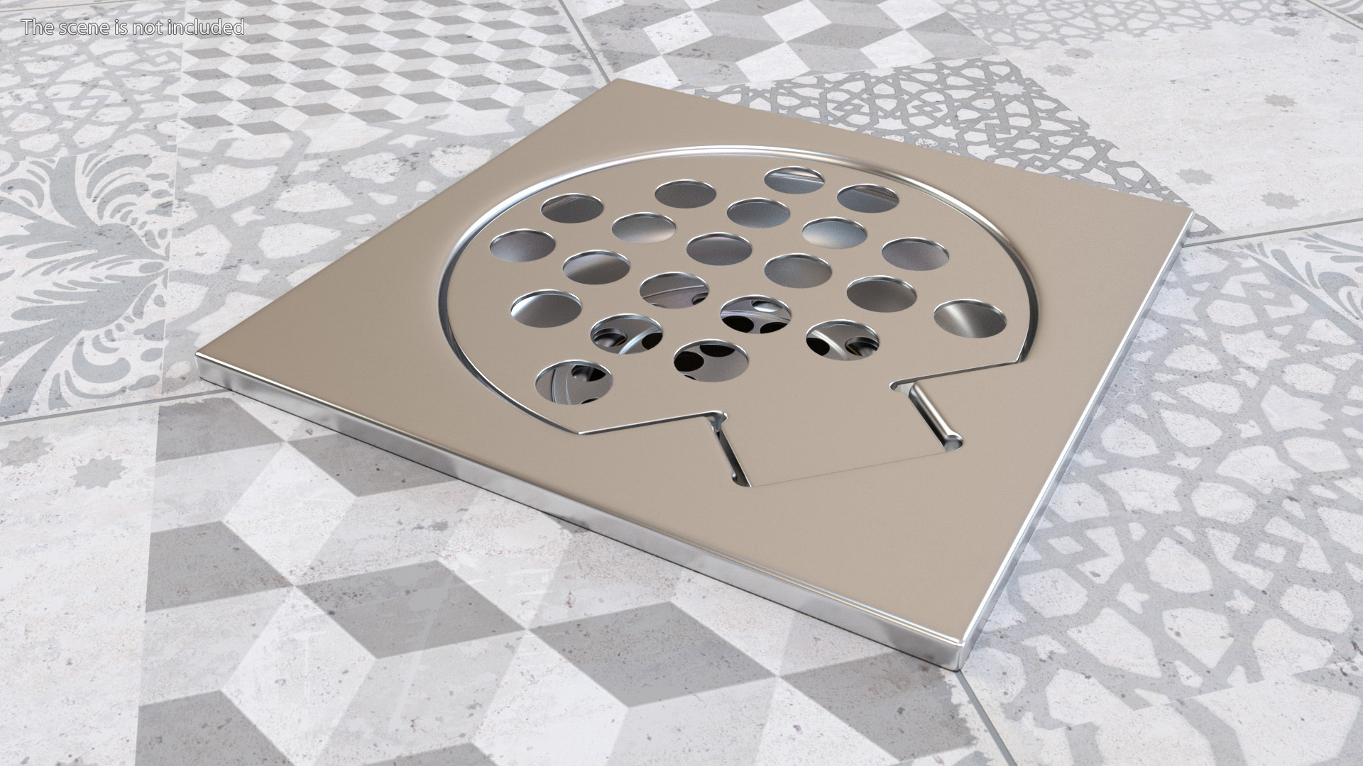 3D Steel Shower Drain model