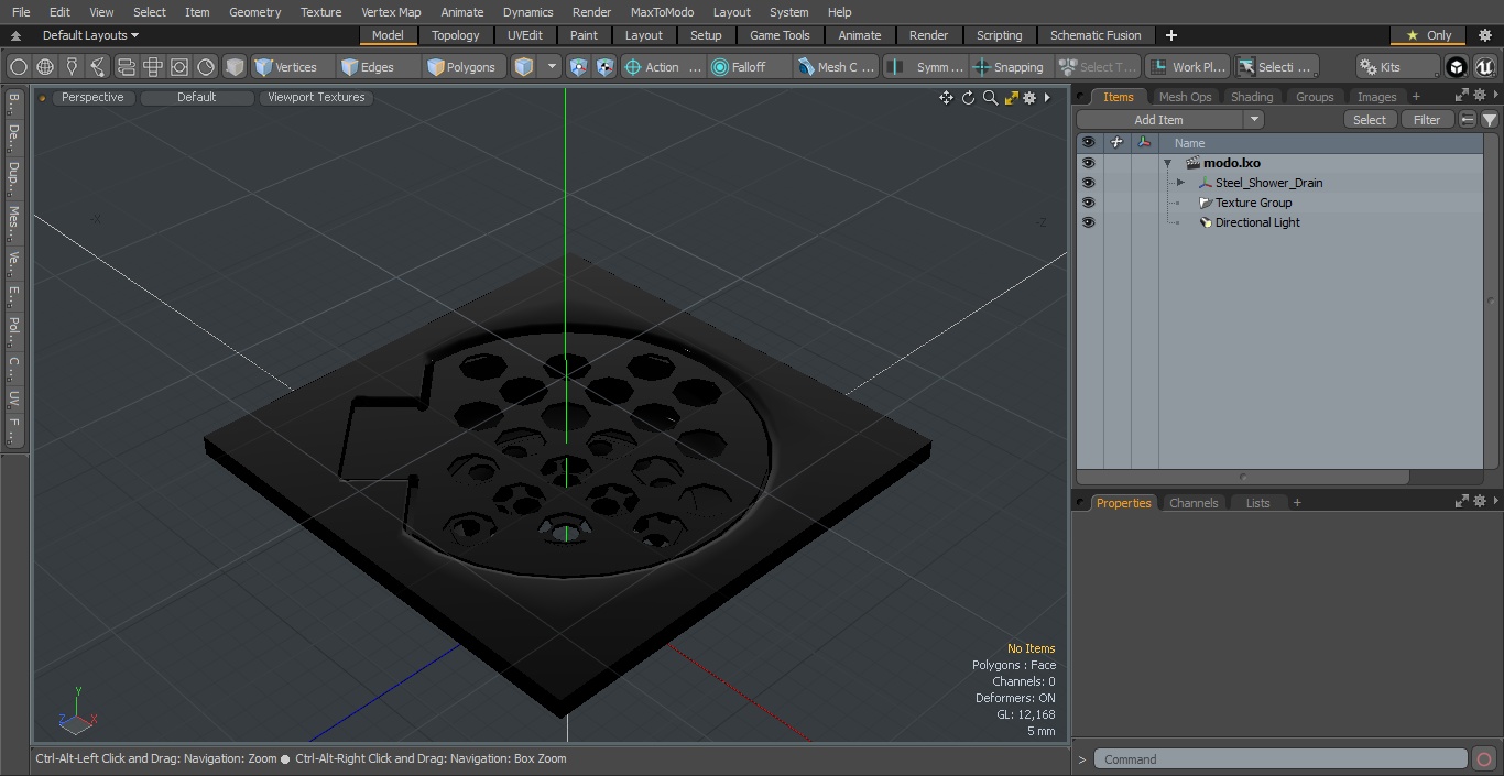 3D Steel Shower Drain model