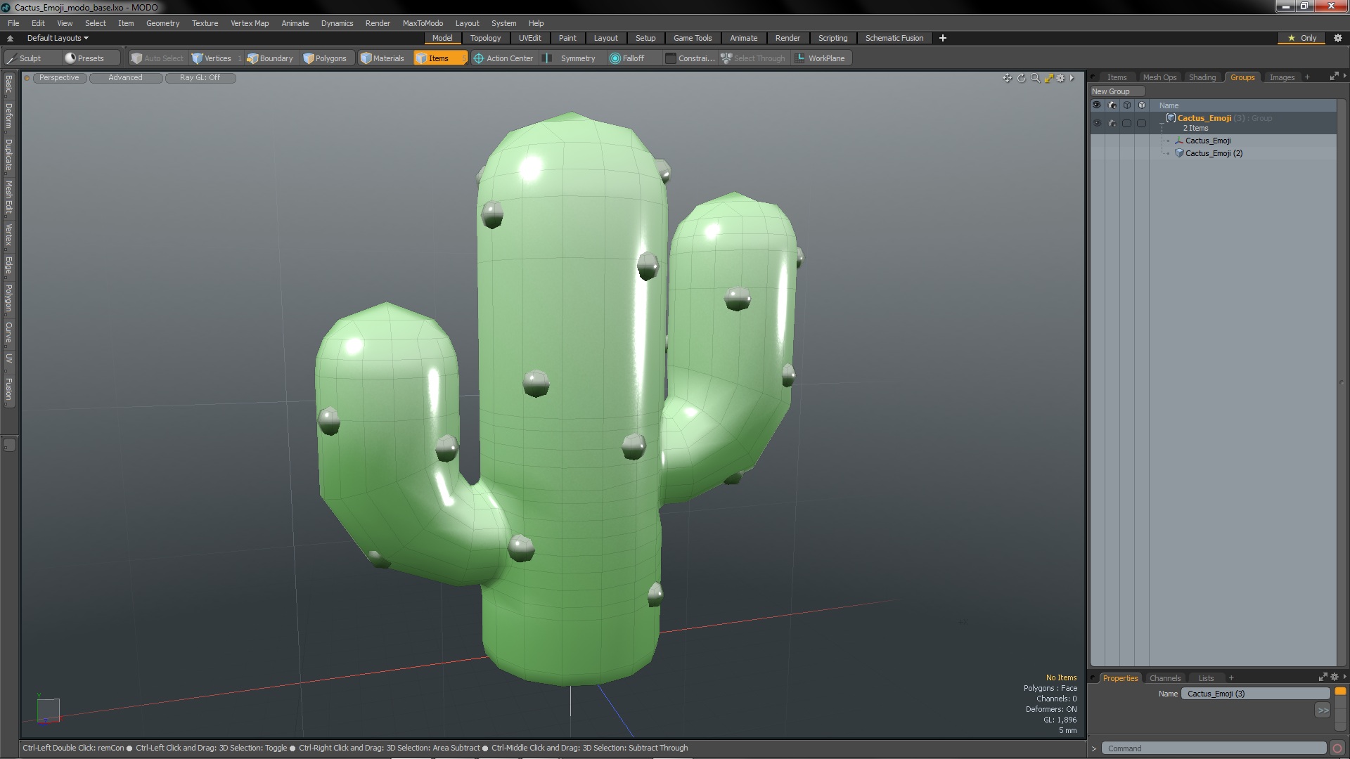 Cactus Emoji 3D