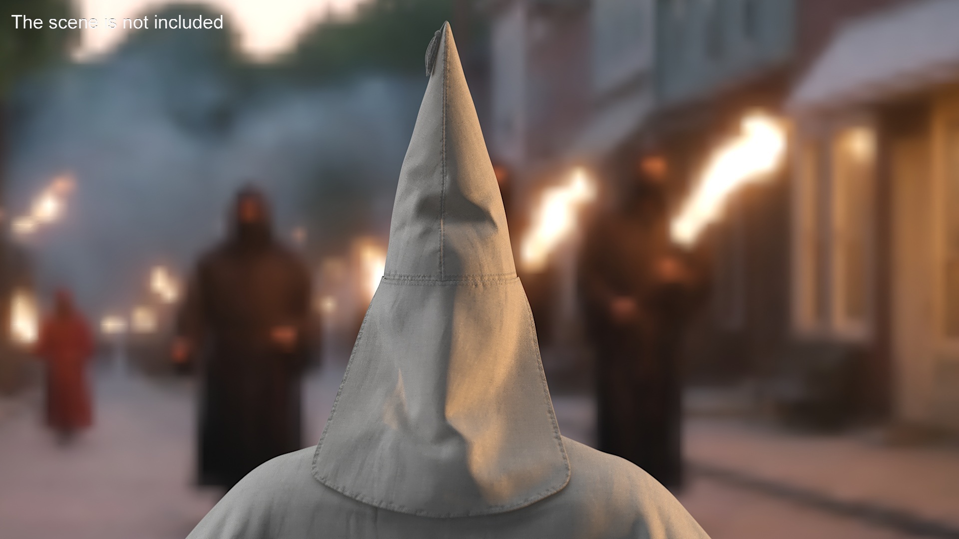 3D Head Wearing White Ku Klux Klan Mask