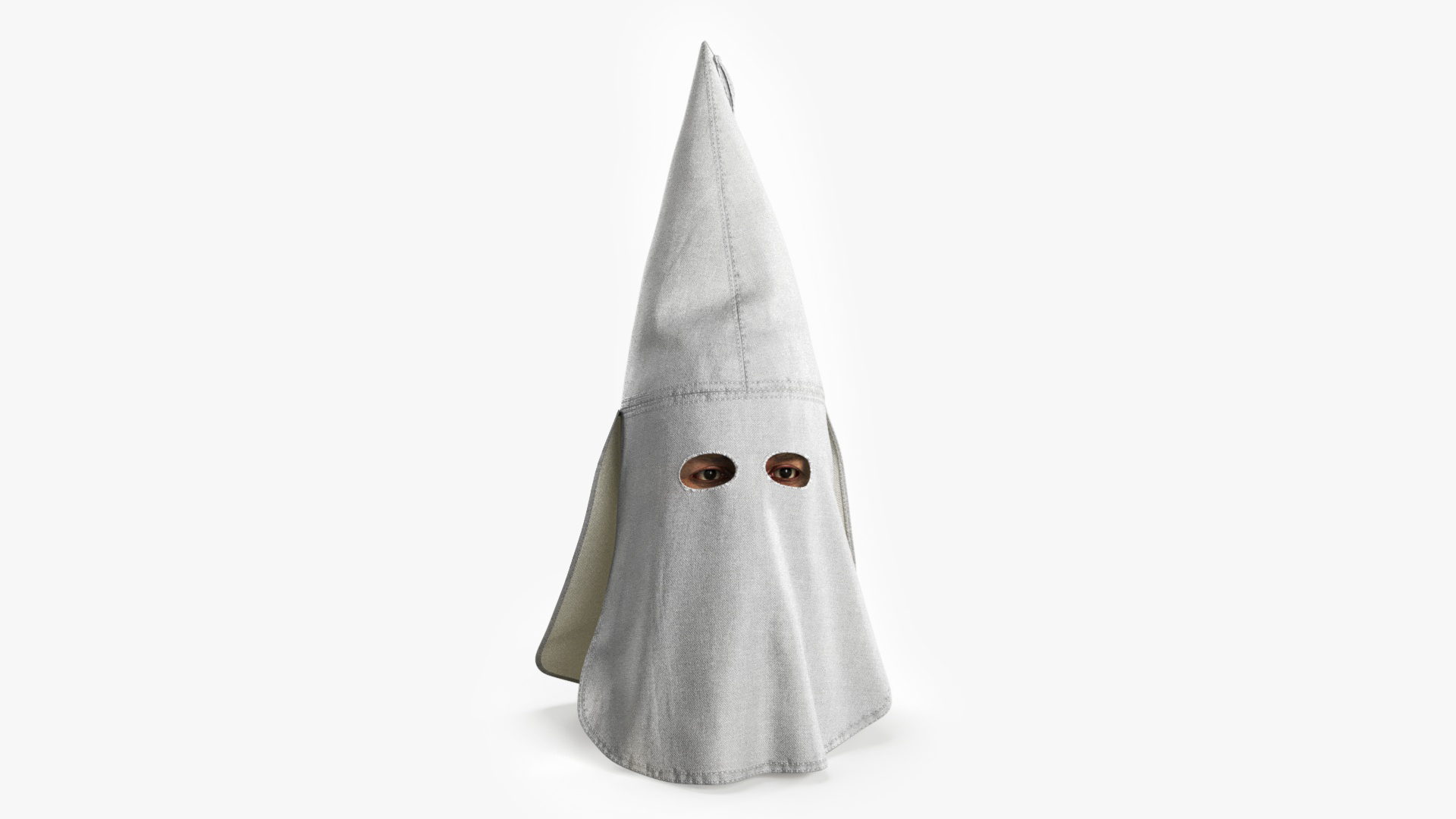 3D Head Wearing White Ku Klux Klan Mask