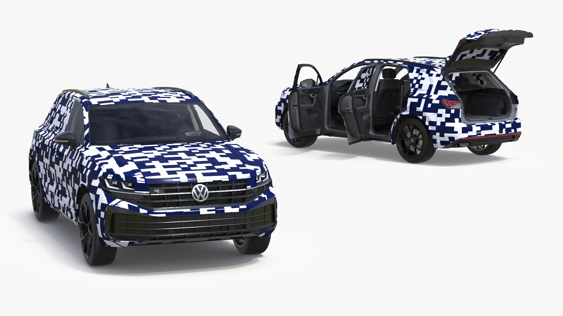 Volkswagen Touareg 2024 QR Rigged for Cinema 4D 3D