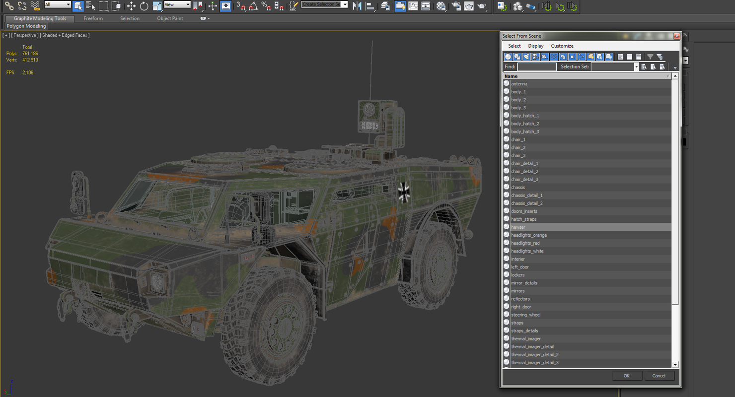 3D Fennek German Reconnaissance Vehicle