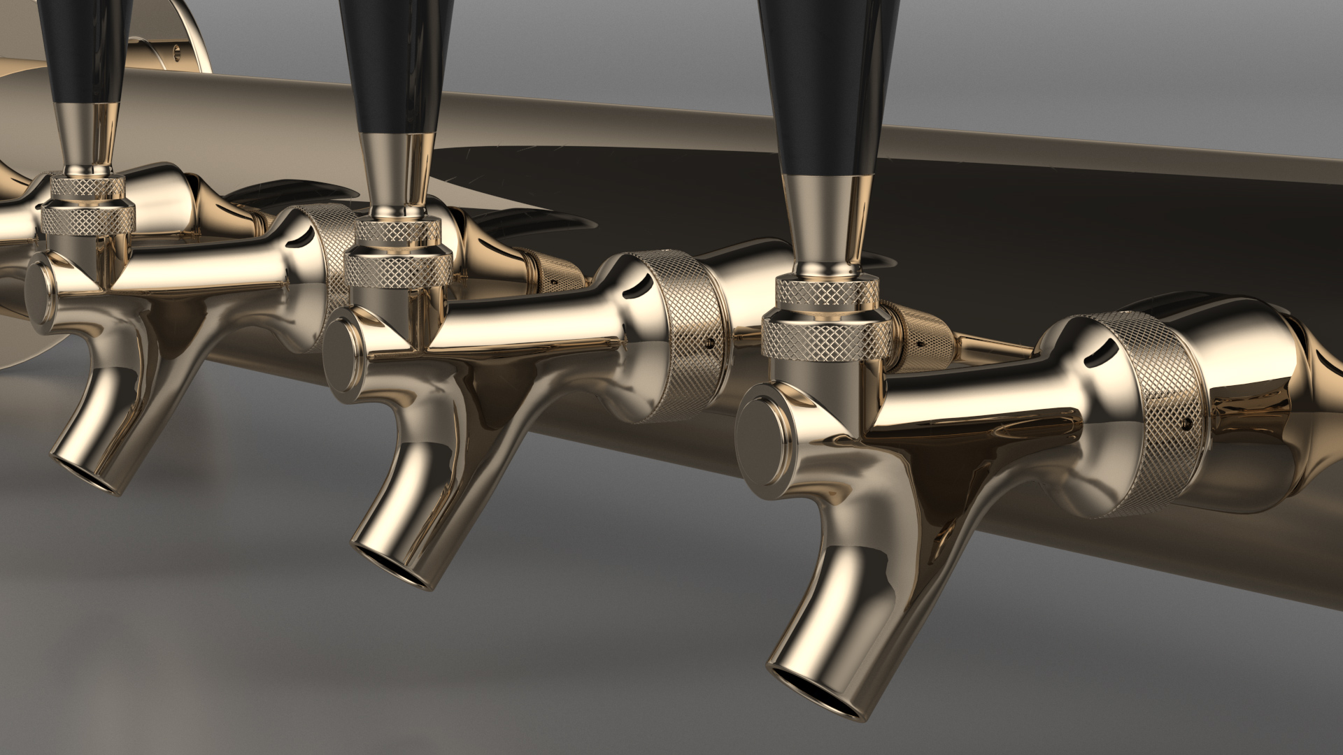 Rail Draft Brass Beer Tower 3D