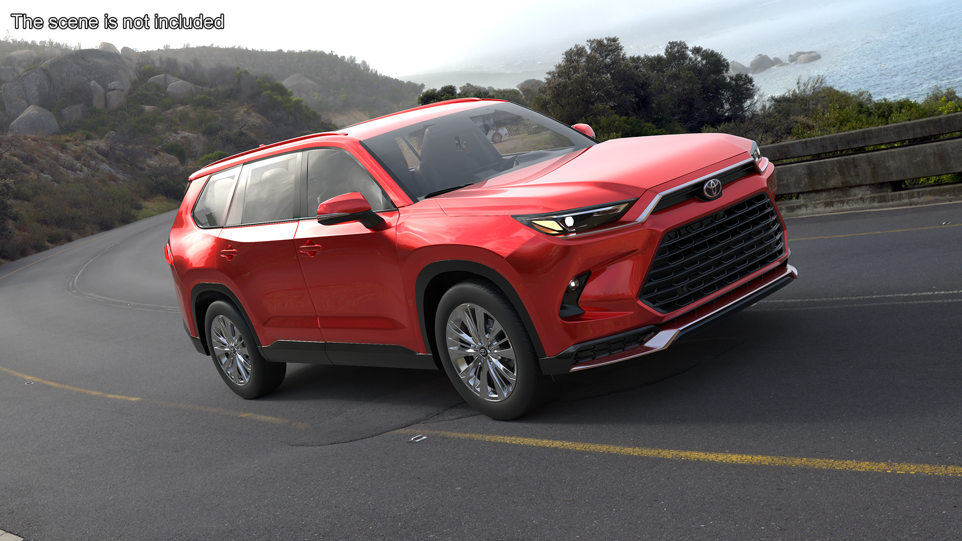 Toyota Grand Highlander 2024 Red Rigged 3D model