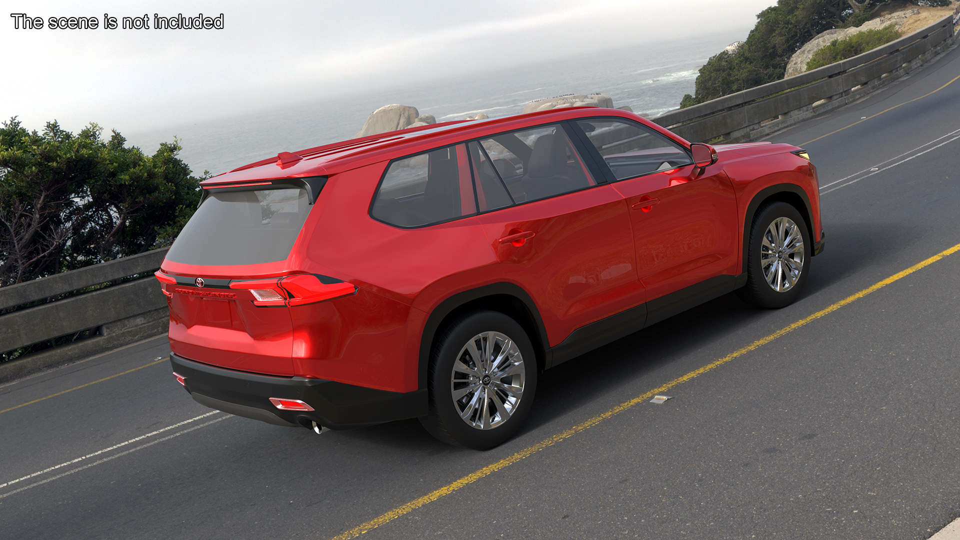 Toyota Grand Highlander 2024 Red Rigged 3D model