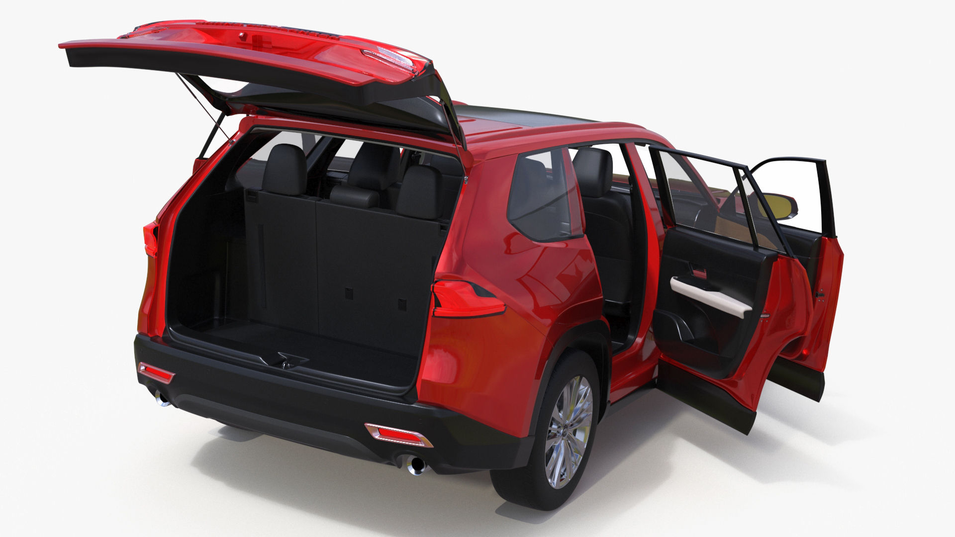 Toyota Grand Highlander 2024 Red Rigged 3D model