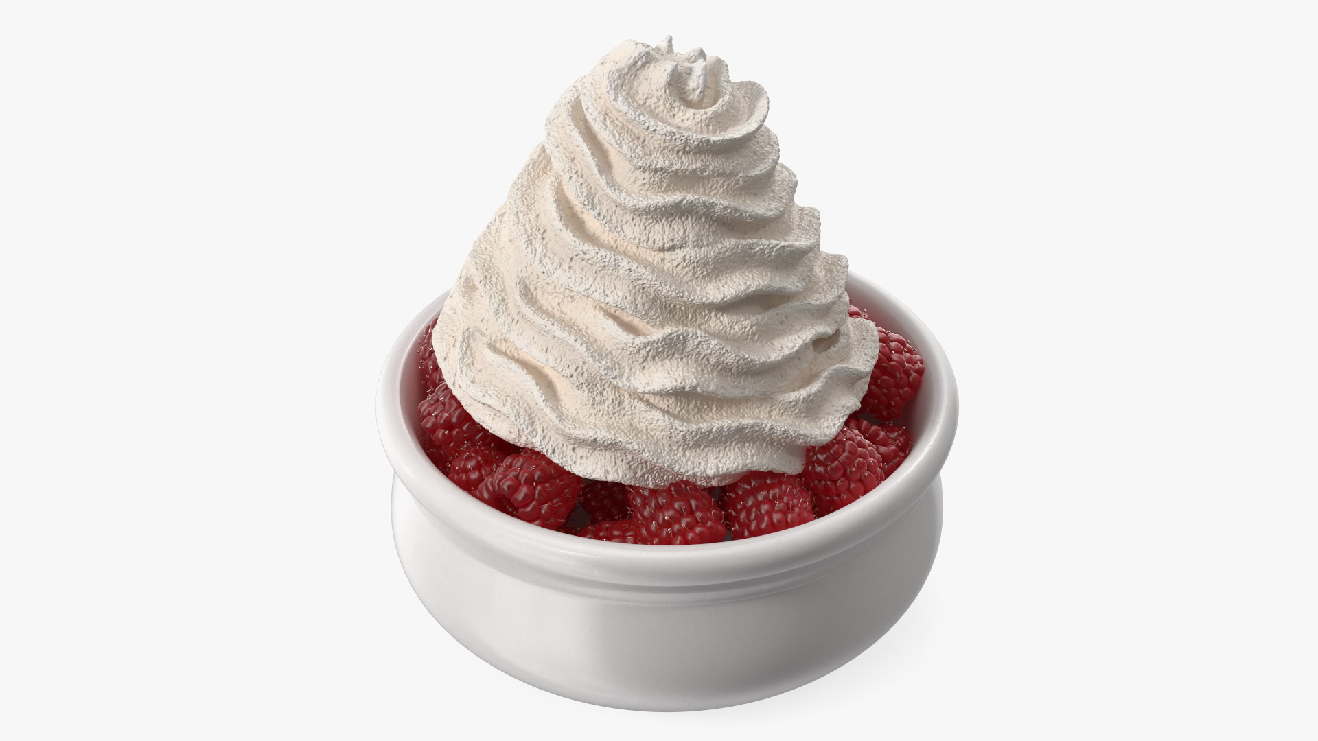 3D model Raspberries with Whipped Cream