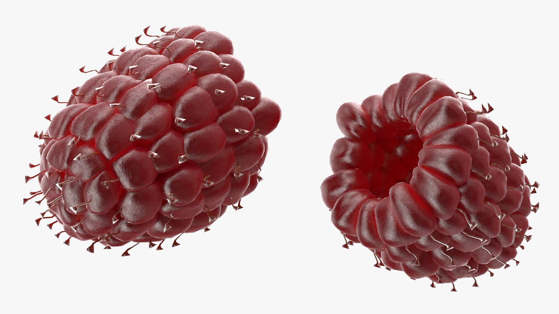 3D model Raspberries with Whipped Cream