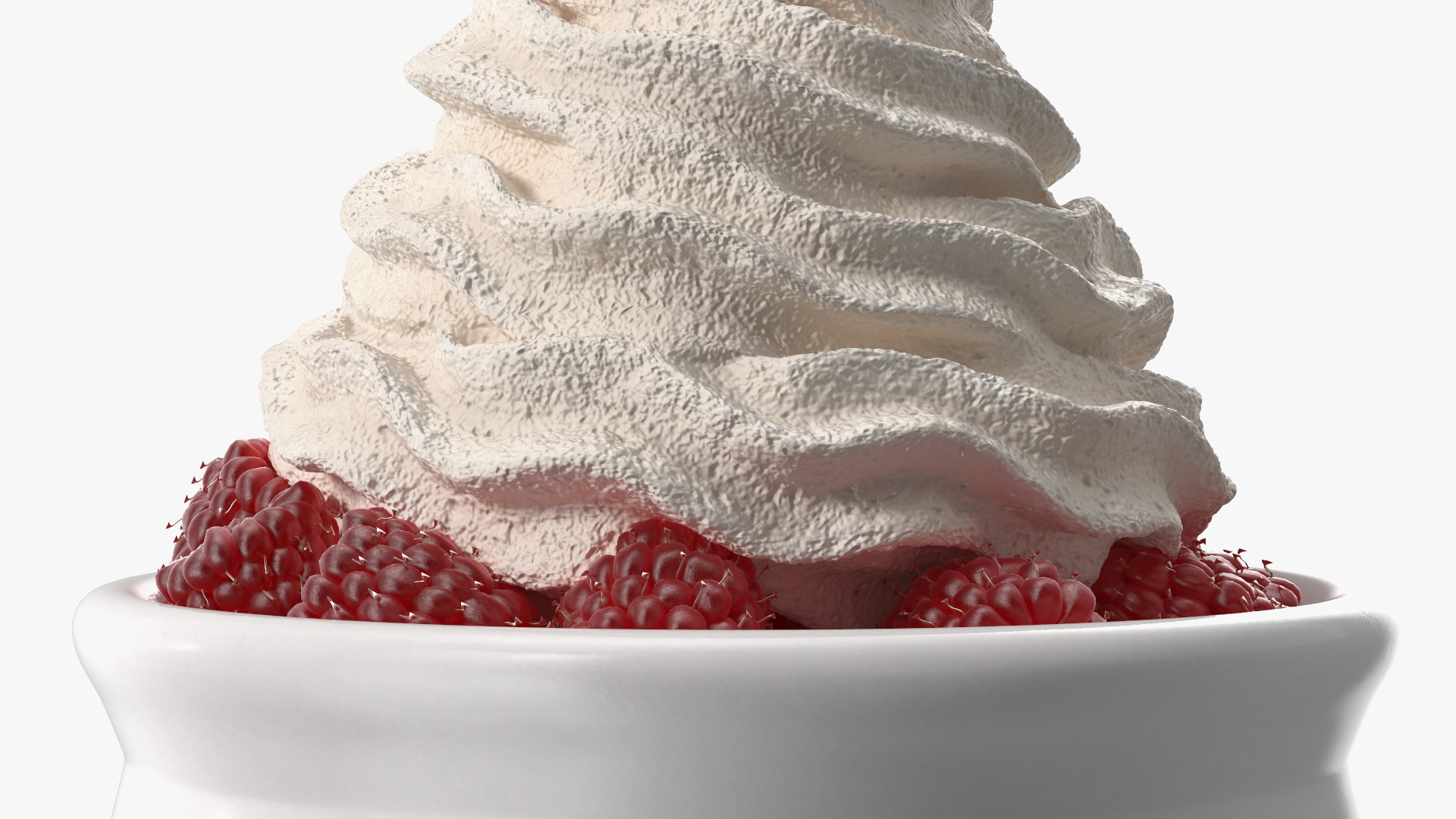 3D model Raspberries with Whipped Cream