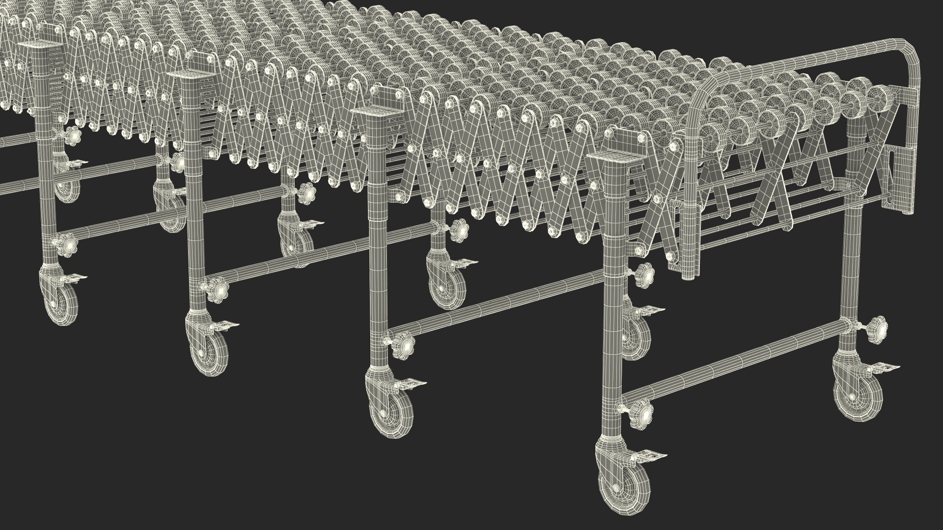 3D Folding Telescopic Roller Red Rigged